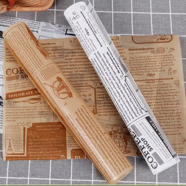 Hartie de copt 20 M cu model vintage News Paper - imagine 3